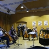 Vor der Abschlusspräsentation des Cello-Orchester-Workshops der 