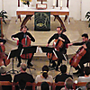Die Vier EvangCellisten bei ihrem Konzert 2015 in der Schinkel-Simultan-Kirche in Haldensleben (Foto: Archiv)