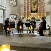 Die Vier EvangCellisten beim Konzert in Schwarzenbach / Saale 2020 (Foto: Michaela Kerz)
